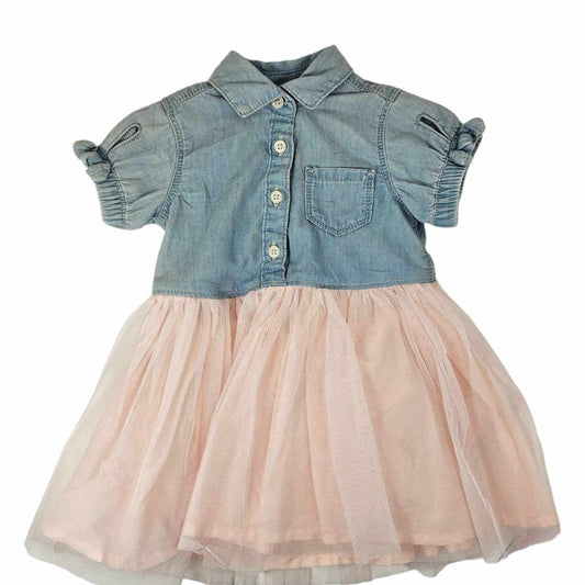 Vestido para Bebé Oshkosh B'gosh con Camisa de Mezclilla y Tul Rosa Claro