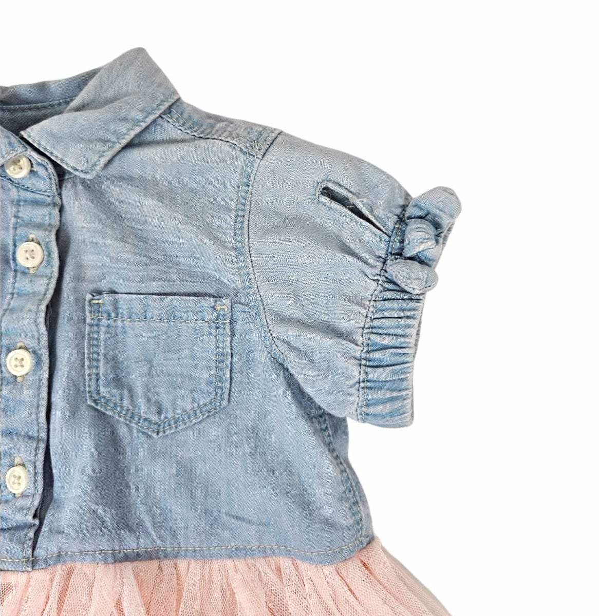 Vestido para Bebé Oshkosh B'gosh con Camisa de Mezclilla y Tul Rosa Claro