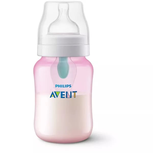 Biberones Philips Avent Anticólicos 9 oz con AirFree Set De 3 Piezas Rosa